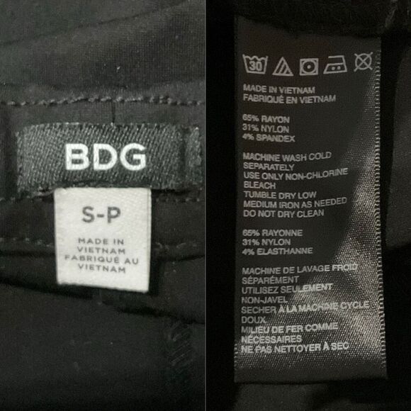 BDG Black Cropped Bootcut Bootleg Pull On Pants Small - Picture 4 of 5